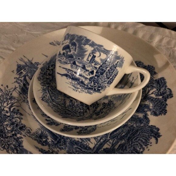 Enoch Wedgwood “countryside” service for one. Plate, bowl, saucer, cup - Picture 2 of 6